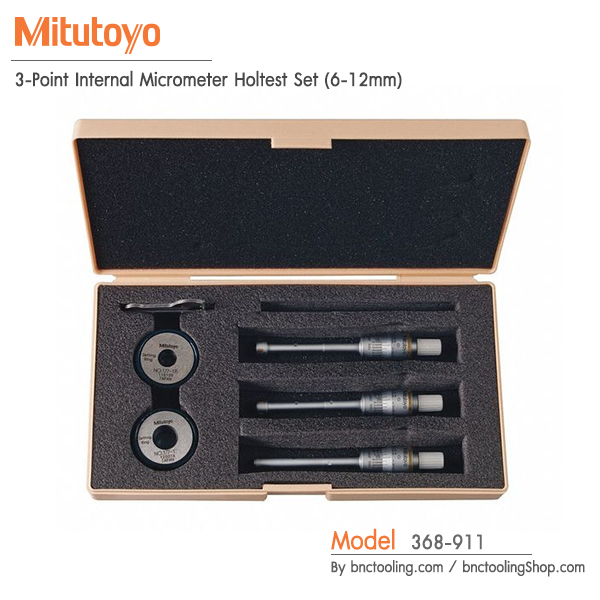 Mitutoyo,3-Point Internal Micrometer Holtest Set (6-12mm),368-911