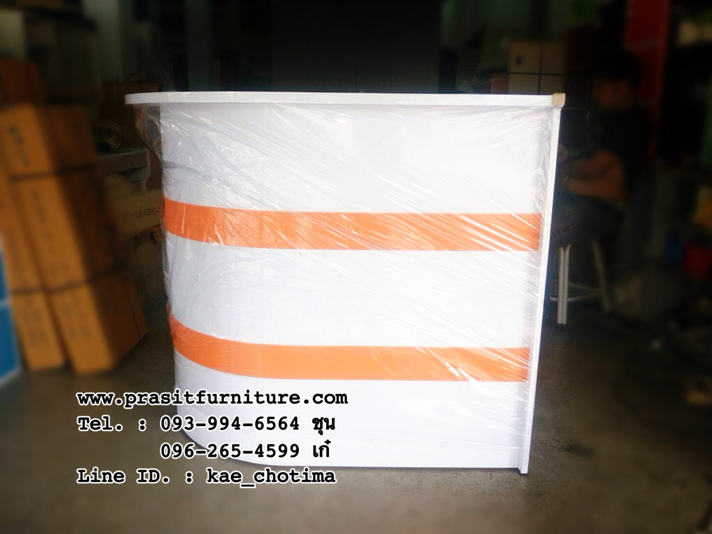 โต๊ะเคาเตอร์โค้ง 3 ลิ้นชักแนวตั้ง