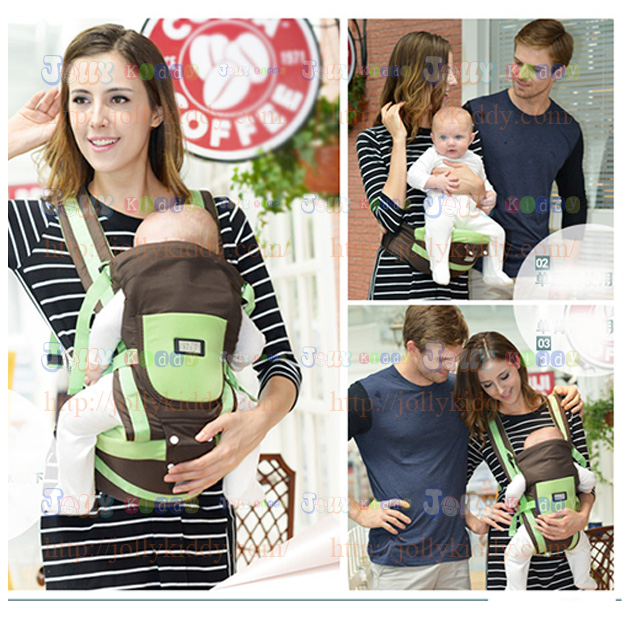 C10127 เป้อุ้มเด็กแบบมีเบาะนั่งคาดเอว 4 in 1 สีเขียว