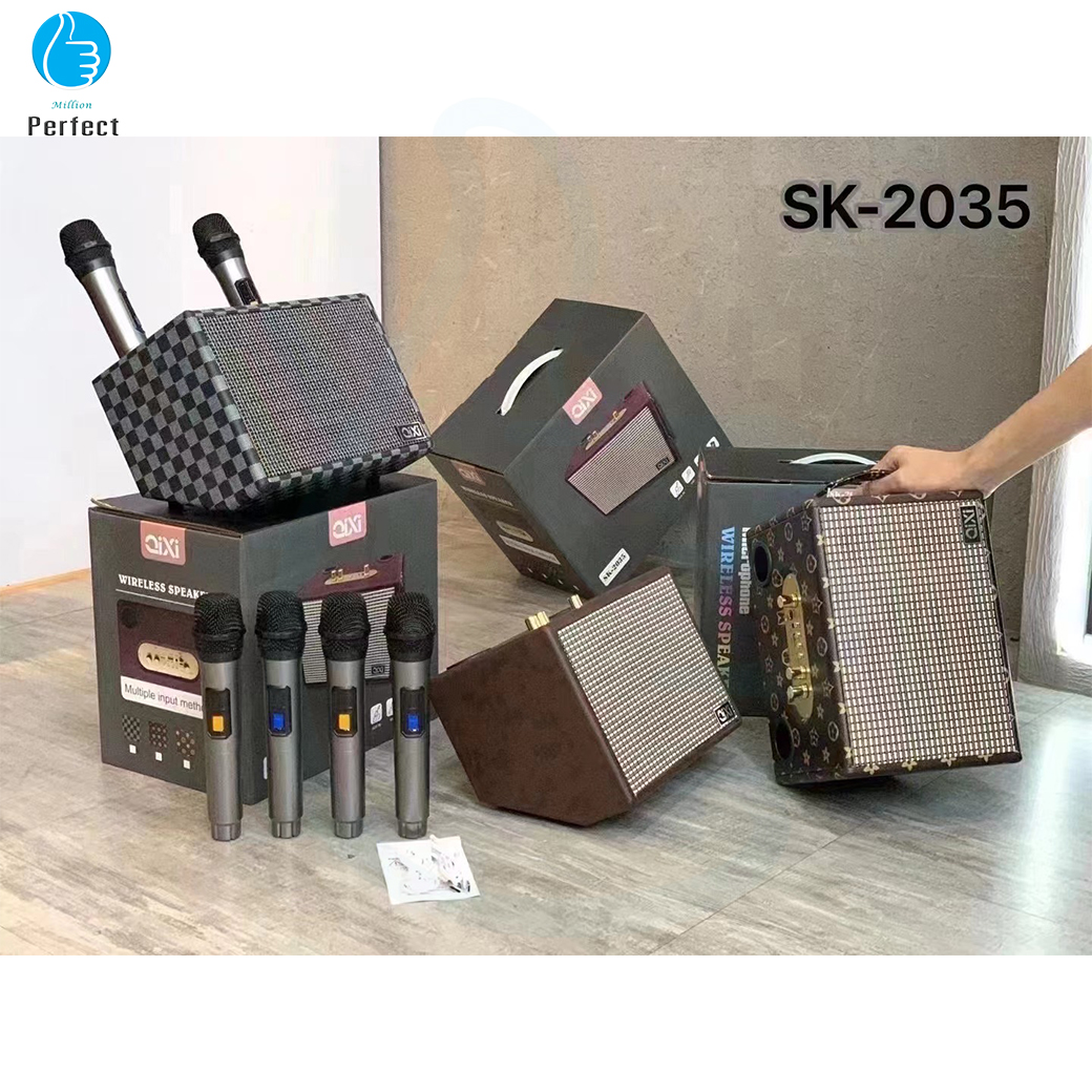 ลำโพงบลูทูธ QIXI รุ่น SK-2035 ลำโพงคลาสิค วินเทจ เสียงดีแบตทนตัวใหญ่ แถมไมโครโฟน 2 ตัว