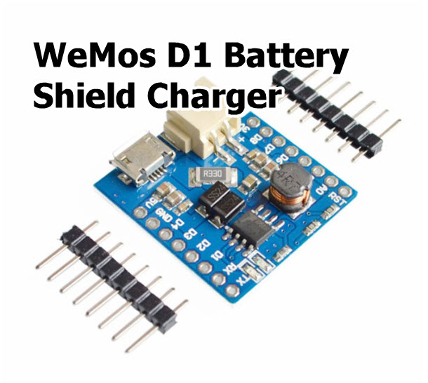 Battery Shield For WEMOS D1 mini single lithium battery charging & boost