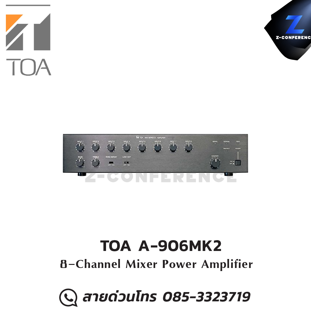 TOA A-906MK2 HH Mixer Power Amplifier มิกเซอร์ , mixer , มิกเครื่องเสียง , มิกเซอร์ดิจิตอล , มิ๊กดิจิตอล , แอมป์ , amplifier, power amp, power amplifier