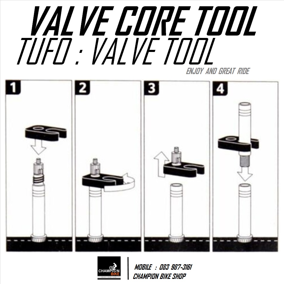 เครื่องมือถอด-ใส่วาลว์และตัวต่อวาล์วยางใน PRESTA TUFO : VALVE CORE TOOL **ไม่รวมวาลว์**