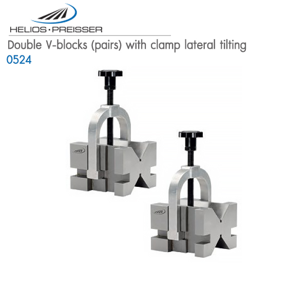 HELIOS-PREISSER,Double V-blocks (pairs) with clamp lateral tilting,0524