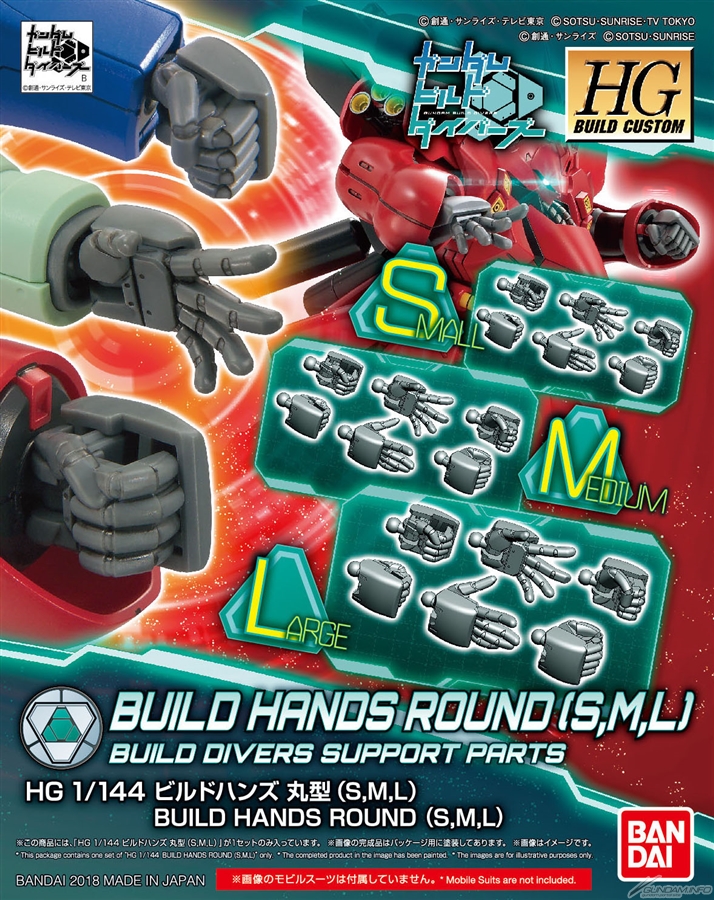 HGBC 1/144 Build Hands Round Type [S/M/L]