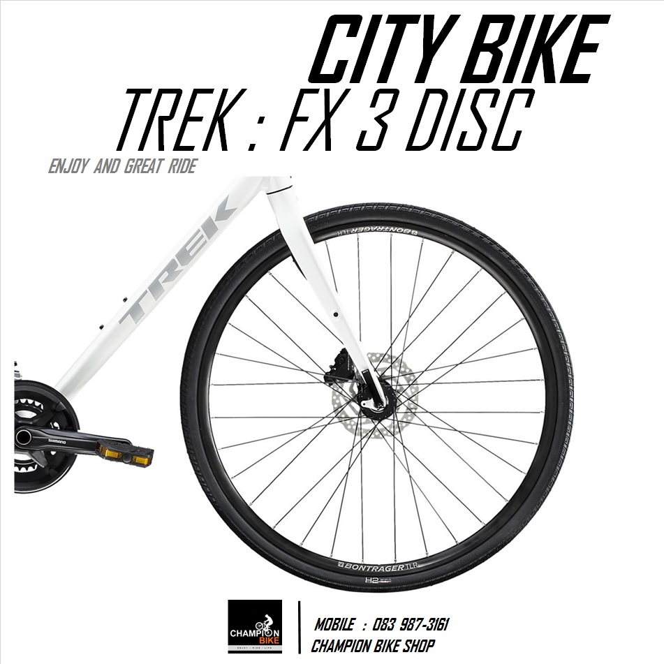 จักรยานซิตี้ไบค์ TREK : FX 3 DISC CITY BIKE - 2020 สีขาว-เทา