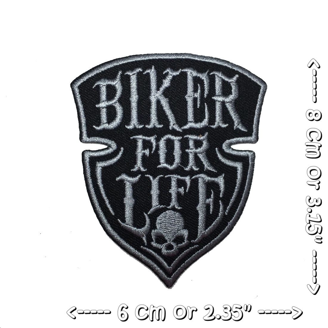 Biker for Life Racing ตัวรีดติดเสื้อ อาร์มรีด อาร์มปัก ตกแต่งเสื้อผ้า หมวก กระเป๋า แจ๊คเก็ตยีนส์ Quote Embroidered Iron on Patch