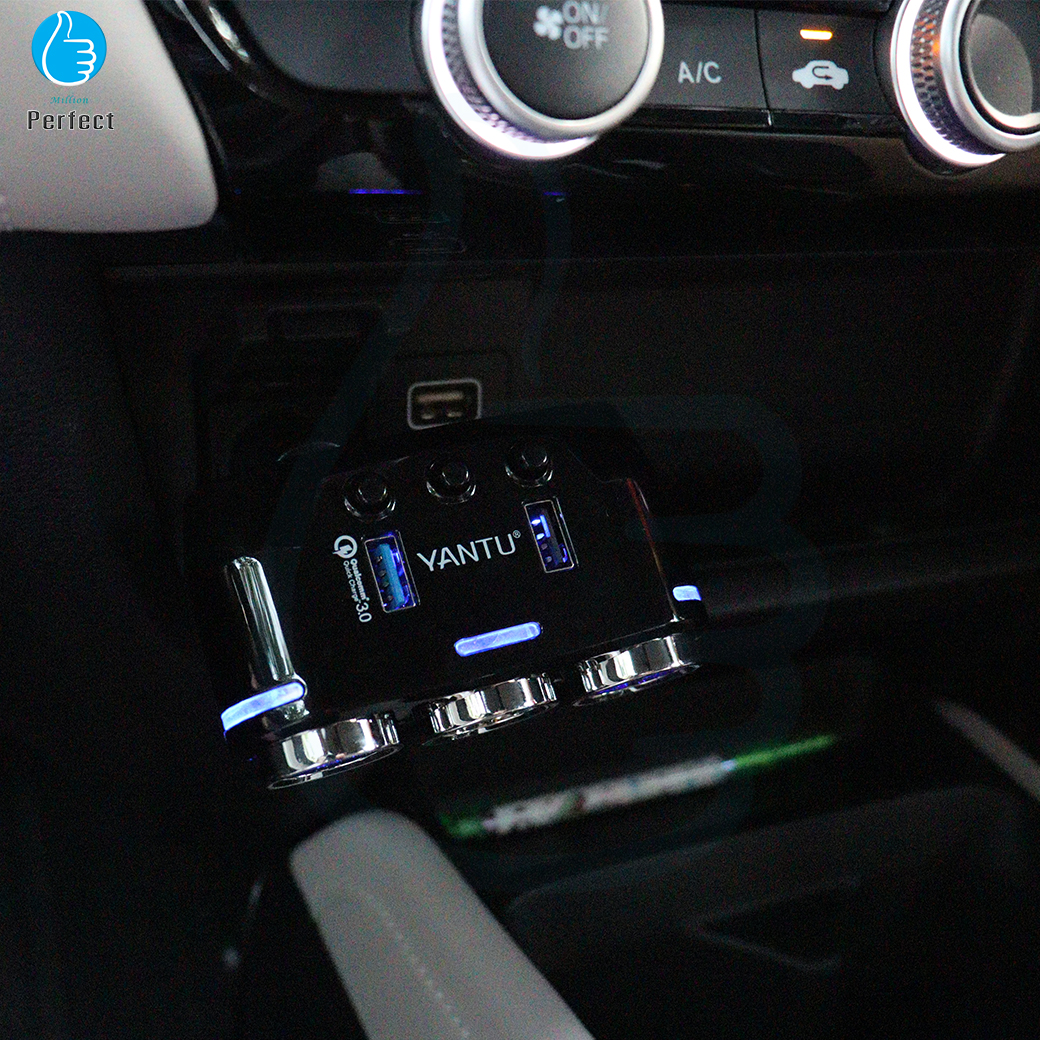 YANTU Car Charger เพิ่มจุดบุรี่ 2 ช่อง USB 2 port ในรถยนต์ YANTU รุ่น B39 ไม่มีสาย USB 3.0