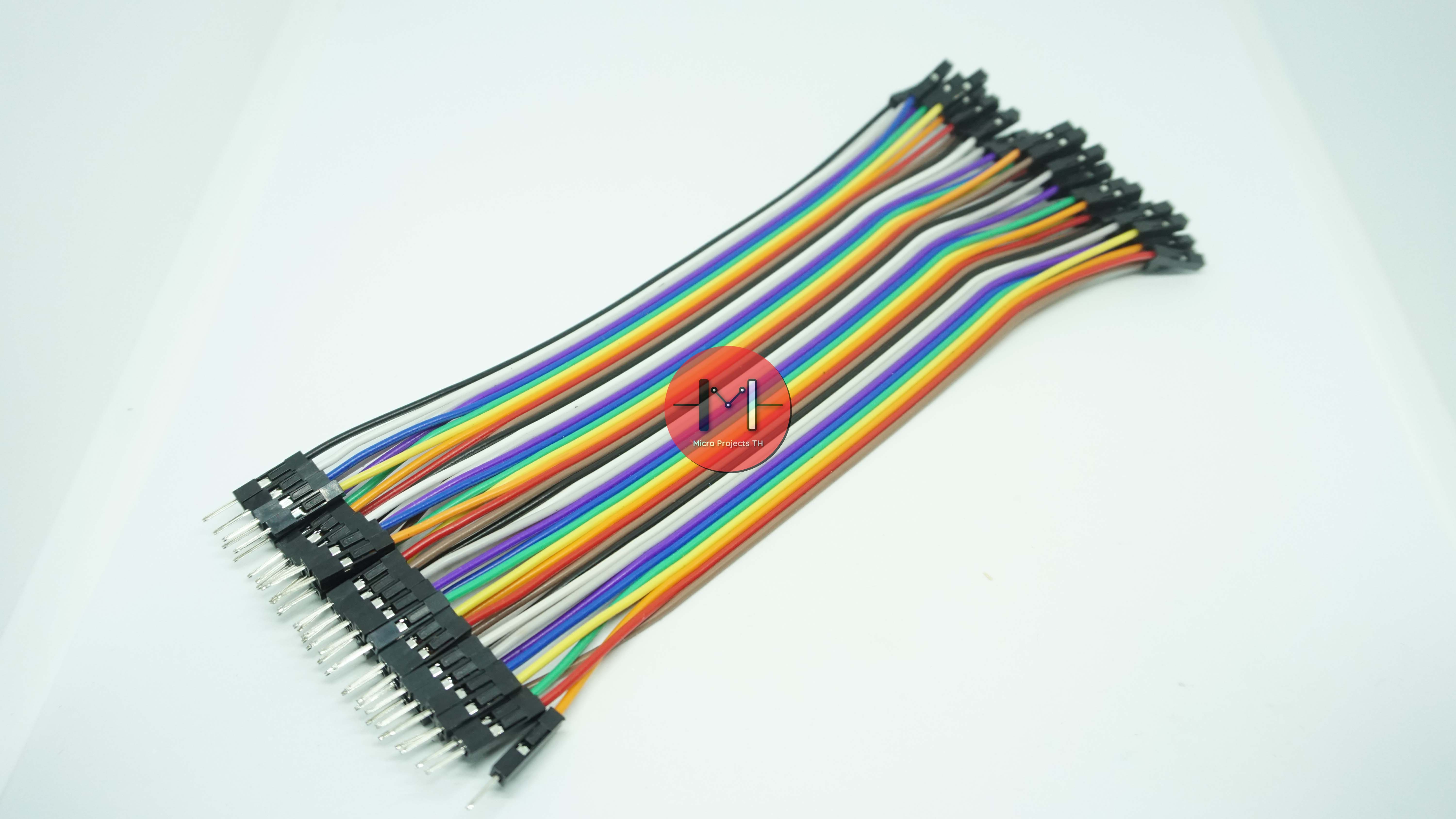 Jumper Arduino สายไฟจัมเปอร์ยาว 15cm ผู้ - เมีย จำนวน 40 เส้น