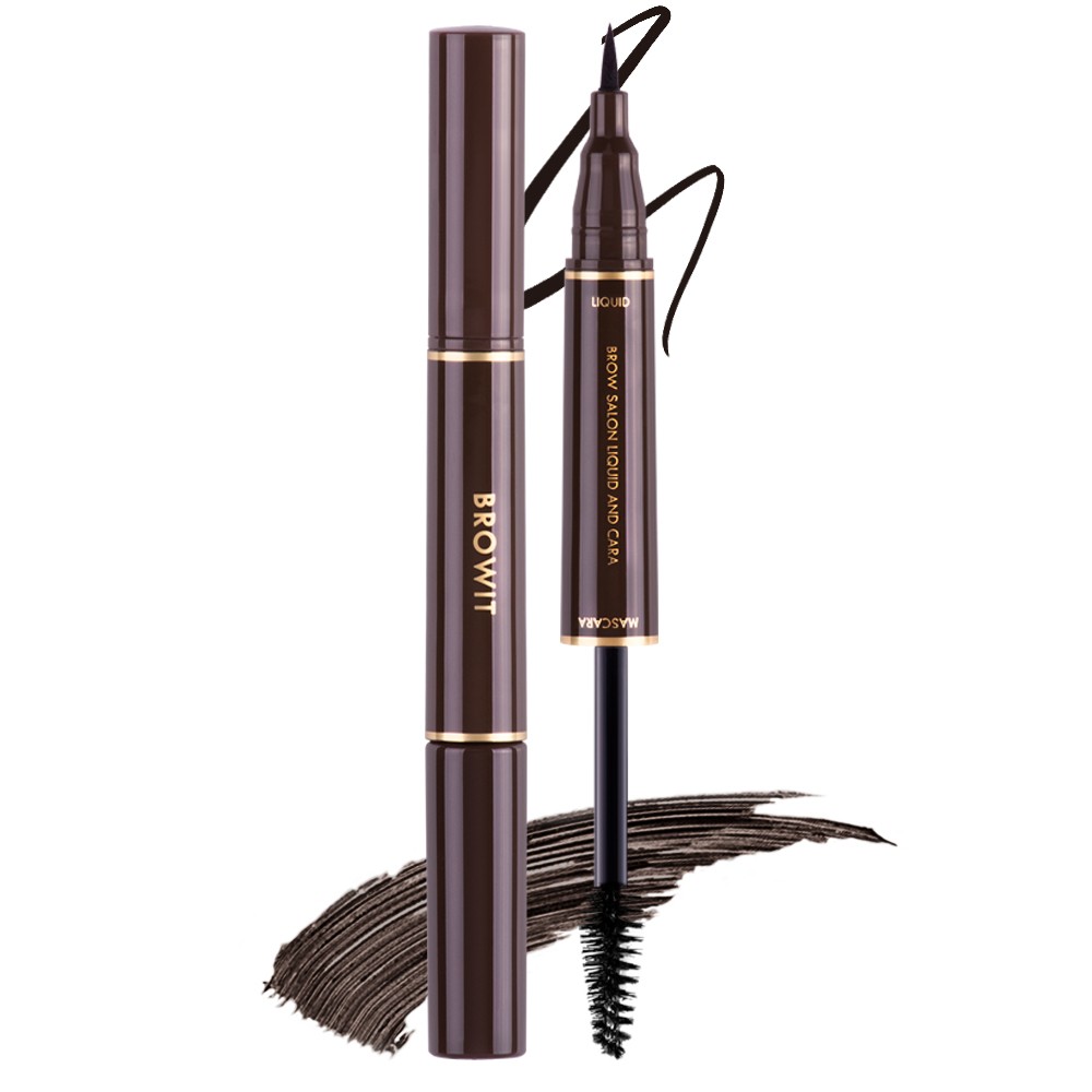 Browit by NongChat Brow Salon Liquid and Cara 1ML+3.5G #03 Glam Night Brown บราวอิท ปากกาเมจิกเขียนคิ้วและมาสคาร่าปัดคิ้ว บราวซาลอนลิควิดแอนด์คาร่า 1ML+3.5G สี 03 Glam Night Brown