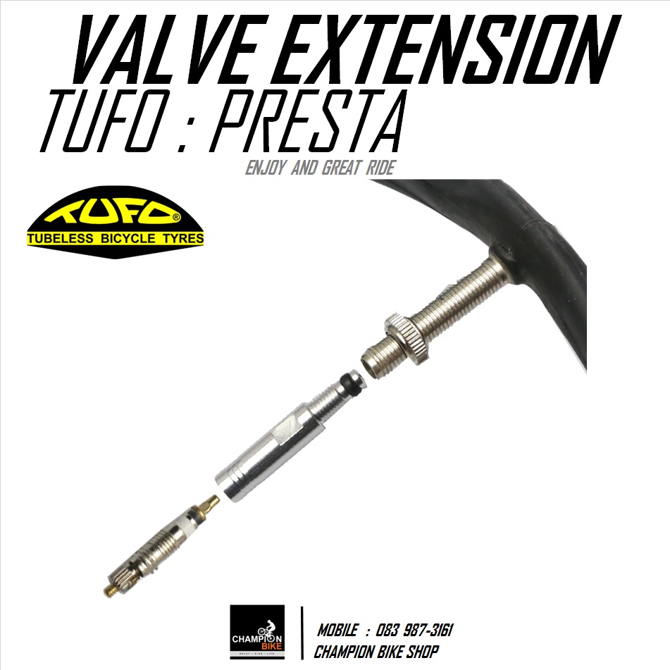 ต่อวาล์วยางในจักรยาน 30mm TUFO : PRESTA VALVE EXTENSION 30mm.