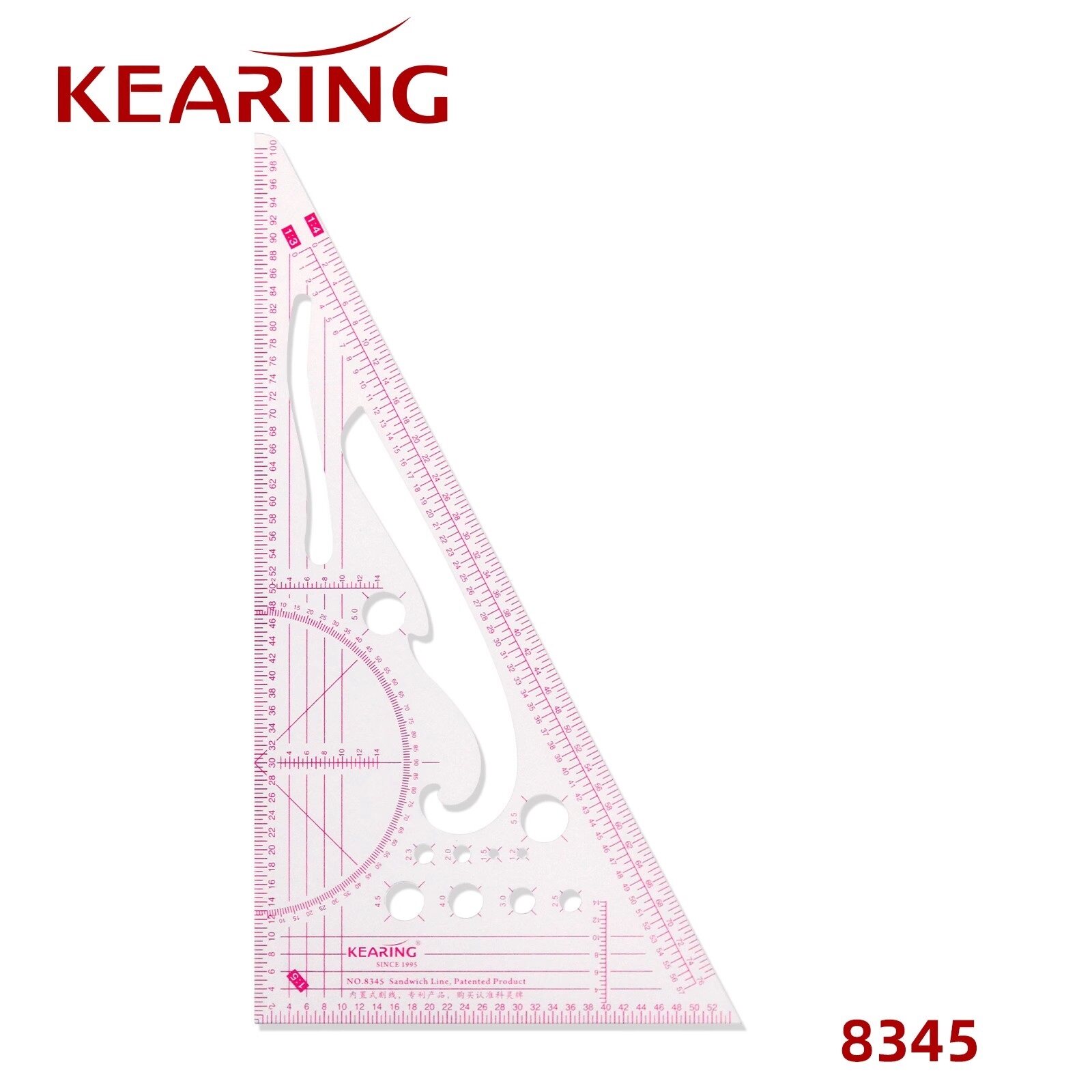 Kearing ไม้บรรทัดวัดสเกลสามเหลี่ยม (8345)