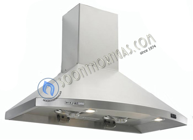 เครื่องดูดควันแบบกระโจม หน้าโค้งมน luckyflame รุ่น RA-092S