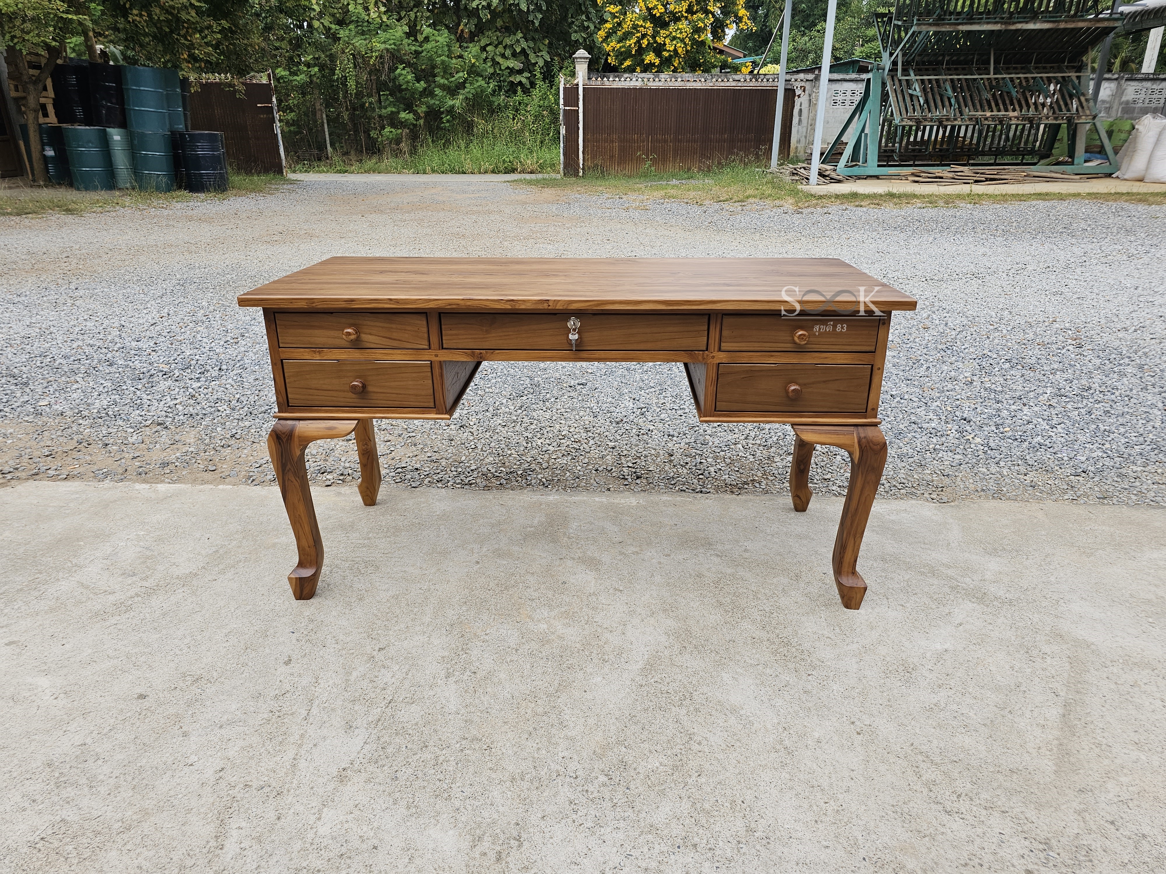โต๊ะทำงานขาหลุยส์ 5 ลิ้นชัก