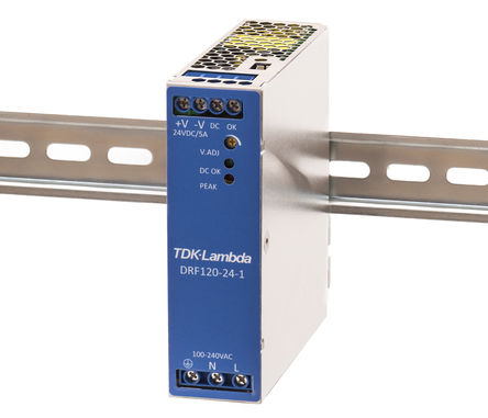 TDK-Lambda Power Supply DRF-120-24-1: แหล่งจ่ายไฟ DIN Rail 120W 24VDC ประหยัดพื้นที่สำหรับงานอุตสาหกรรม