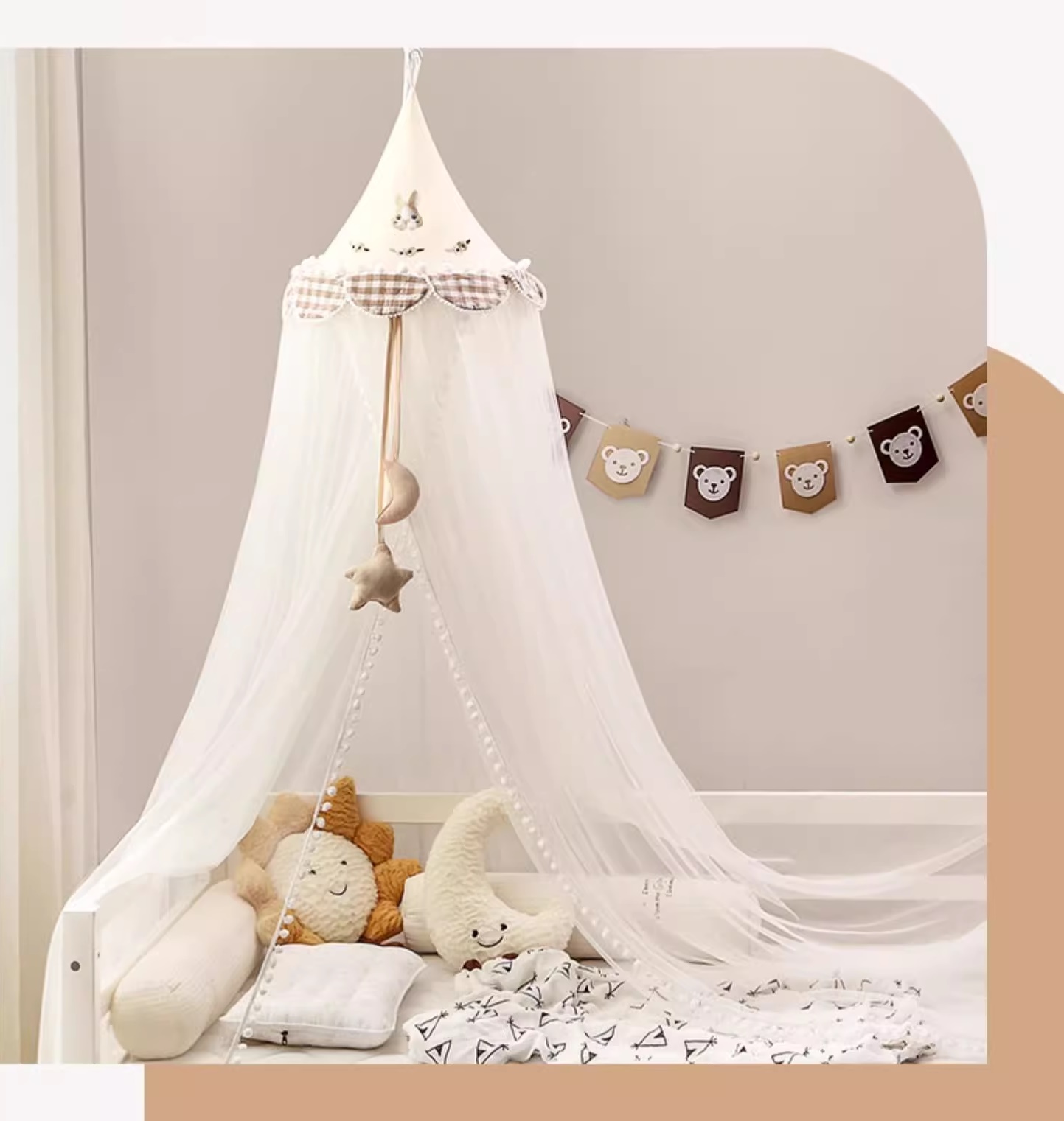 มุ้งกระโจมทรางกรวยปราสาท แบบสแตนด์ขาตั้ง คลุมถึงพื้นใช้ง่ายเคลื่อนย้ายสะดวก