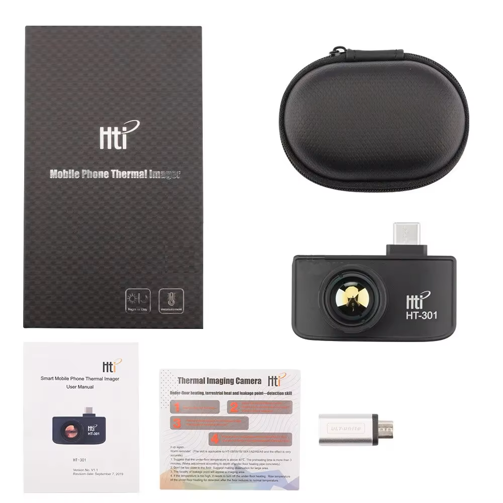 HTI, HT-301, IR Infrared Thermal Imager 384x288, Mobile Phone Thermal Imaging Camera, Thermometer Device for Android Phone Type C,กล้องถ่ายภาพความร้อน,