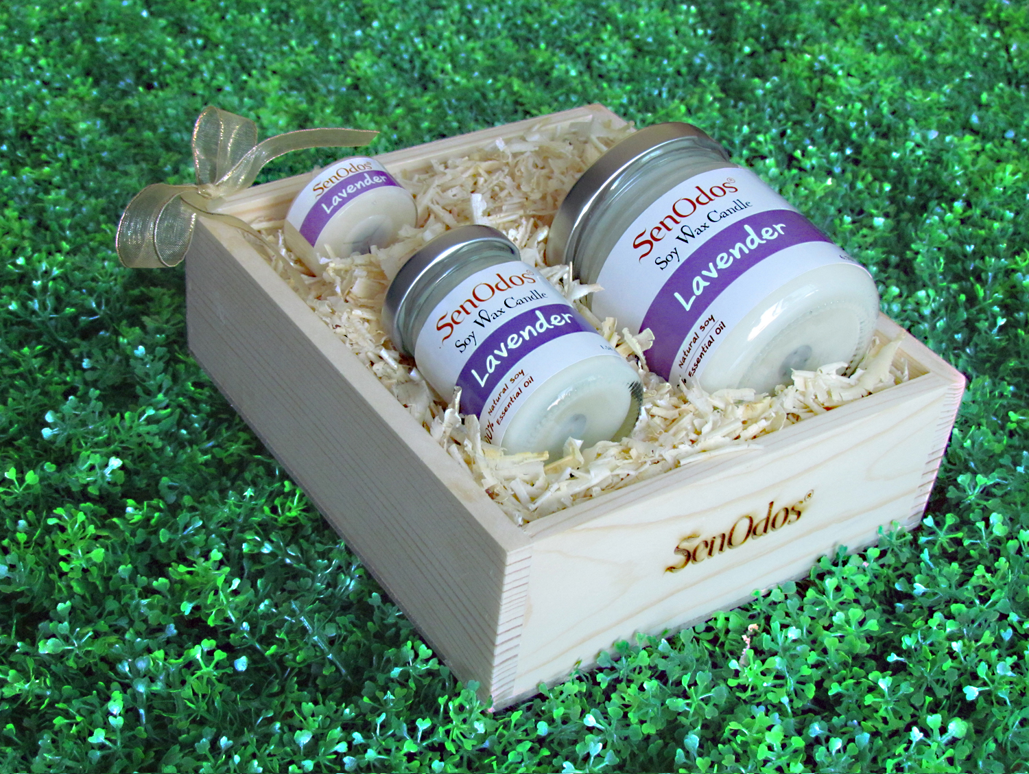 SenOdos Lover Set ชุดของขวัญ ชุดกิ๊ฟเซ็ต Gift Set เทียนหอม อโรม่า Lavender Scented Soy Candle Aroma Set ชุดเทียนกลิ่นลาเวนเดอร์แท้ บรรจุในกล่องไม้สน รูปทรงเหลี่ยม สวยงาม คุณภาพดี นำเข้าจากนิวซีแลนด์