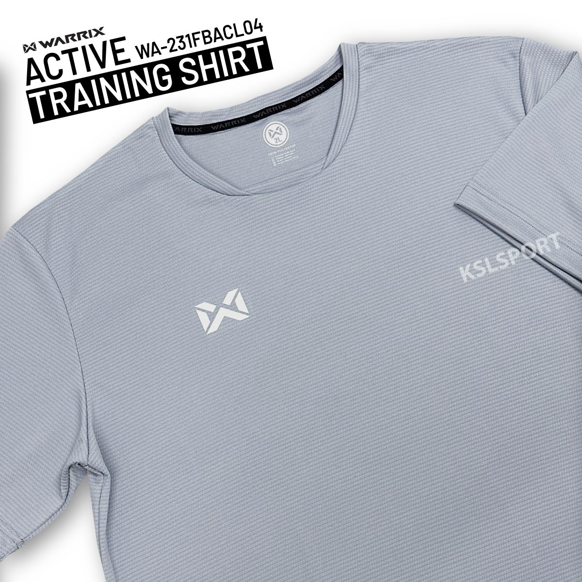 WARRIX เสื้อกีฬา Active Training SHIRT เสื้อออกกำลังกาย สีล้วน รหัส WA-231FBACL04 สีดำ/ขาว/เทา/กรมท่า/ส้ม/เขียวสะท้อนแสง