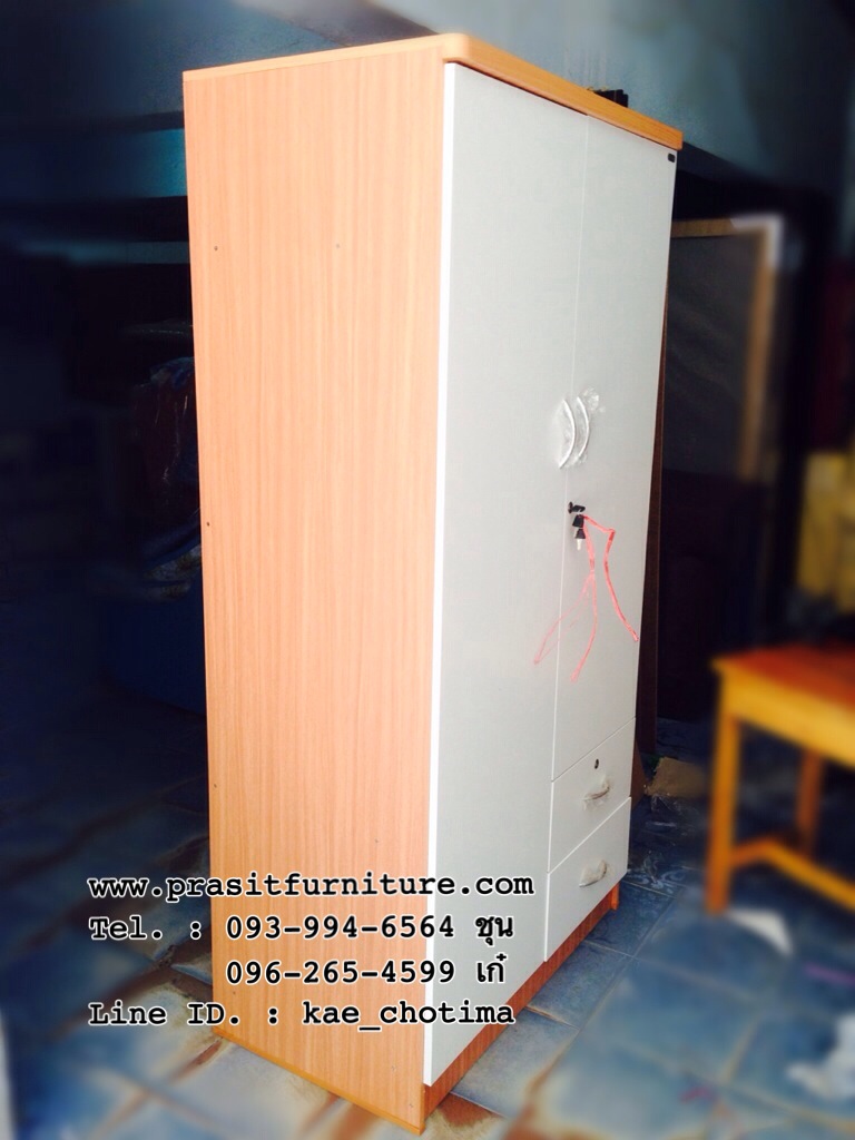ตู้เสื้อผ้า ขนาด 80 ซม. 2 ลิ้นชัก รุ่น AN80