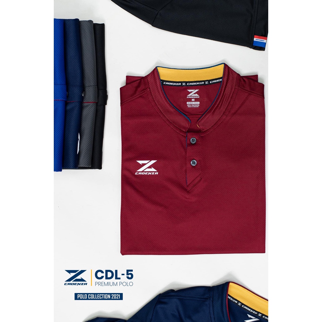 Cadenza เสื้อคอจีนคาเดนซ่า รุ่น CDL-5 สีเลือดหมู/เขียว/ฟ้า/ขาว/เหลือง