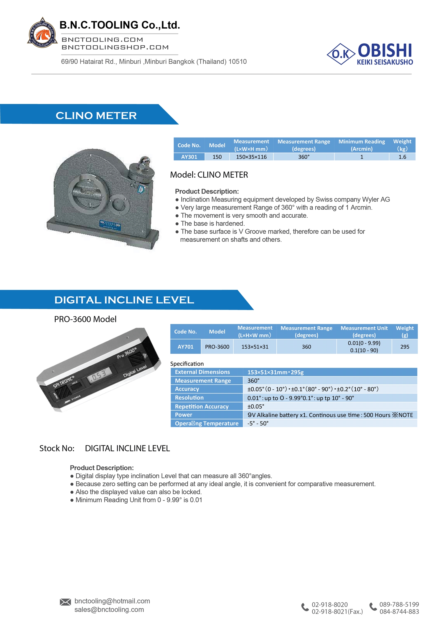 OBISHI,Digital Inclination Level PRO-3600 Model ,PRO-3600