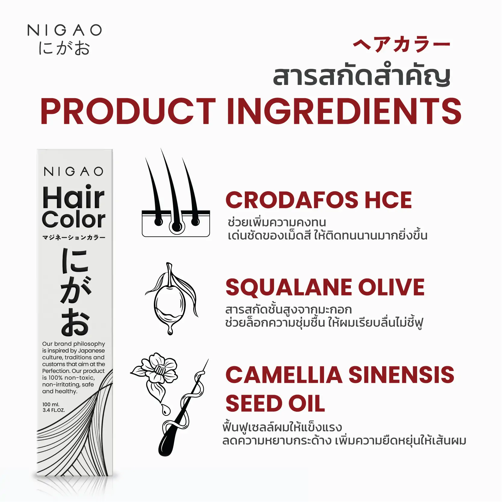 Nigao Hair Color Fashion 100 ml. #V5 Grape นิกาโอะ ครีมย้อมผมปราศจากแอมโมเนีย V5-สีองุ่น 100 มล. (ไม่แถมไฮโดรเจน)