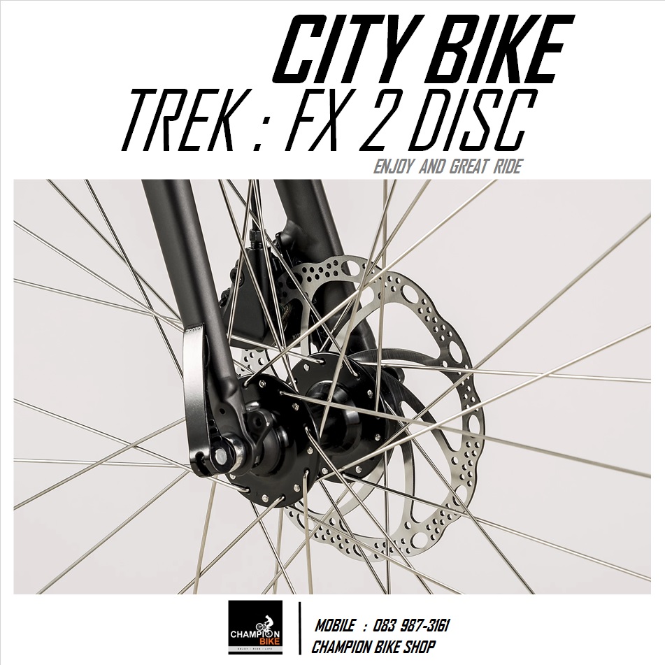 จักรยานซิตี้ไบค์ TREK : FX 2 DISC CITY BIKE - 2021 สีดำด้าน-เงิน