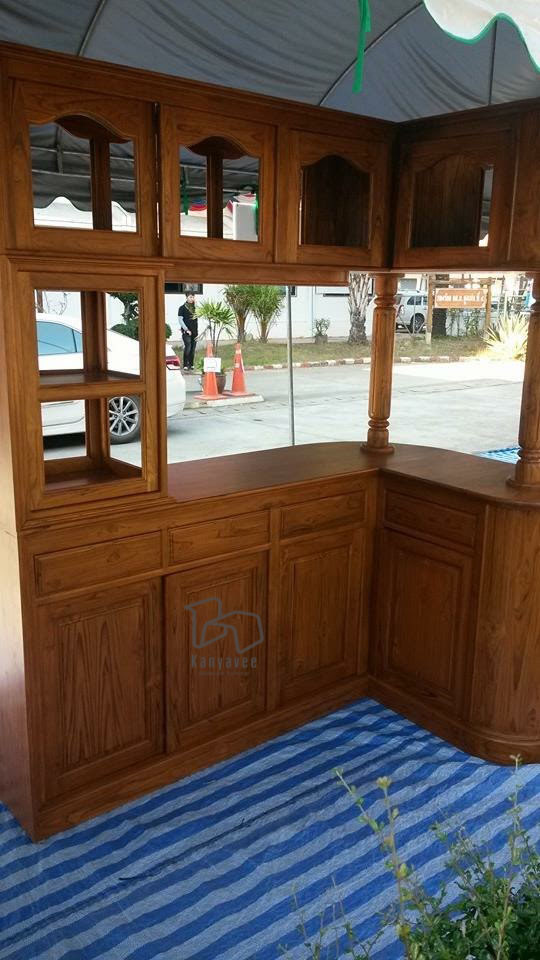 ตู้เคาน์เตอร์บาร์ไม้สัก