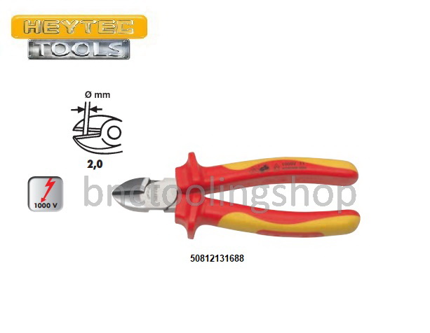 คีมตัดสายไฟหุ้มฉนวนกันไฟ 1000โวลท์ ยาว 180มิล ,VDE Diagonal cutting nipper swedish pattern Lenght 180mm,HEYTEC,50812131688