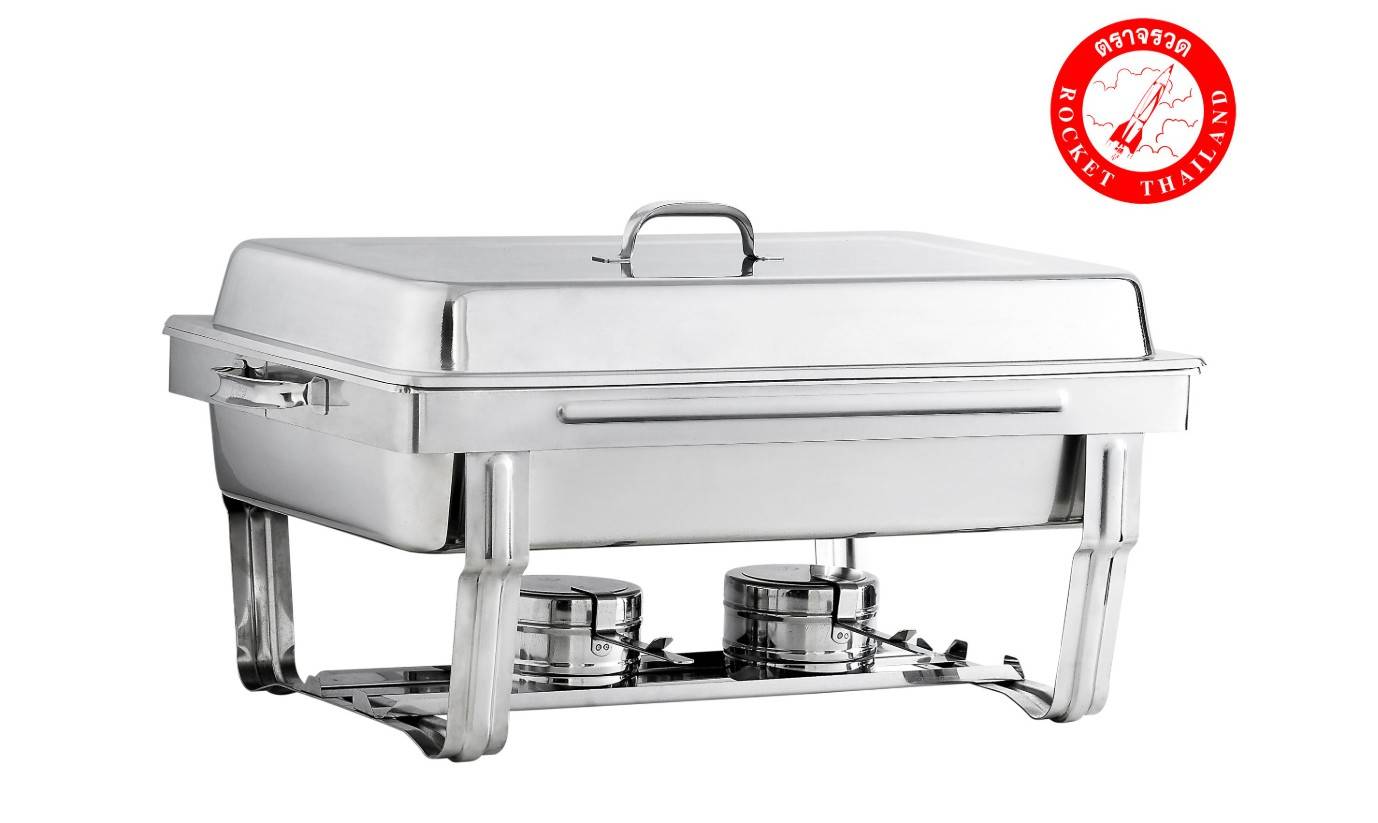ชุดอ่างอุ่นอาหารใหญ่สเตนเลส ตราจรวด ROCKET รุ่น 100240152 ขนาด 32 x 59 x 30 ซม.