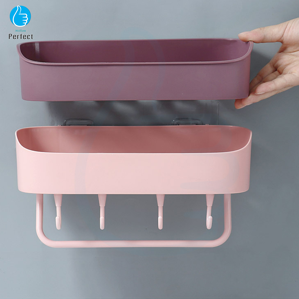 ชั้นวางของในห้องน้ำ ชั้นแขวนผนัง ชั้นเก็บของในห้องน้ำ ไม่ต้องเจาะผนังห้องน้ำ รุ่น Bathroom shelf 05