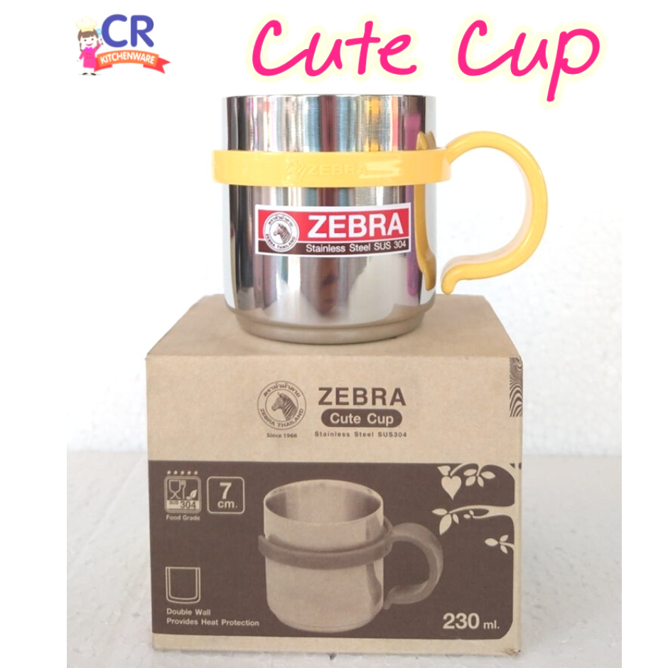Zebra แก้วกาแฟ แก้วผนัง 2 ชั้น CUTE ตราหัวม้าลาย คละสี