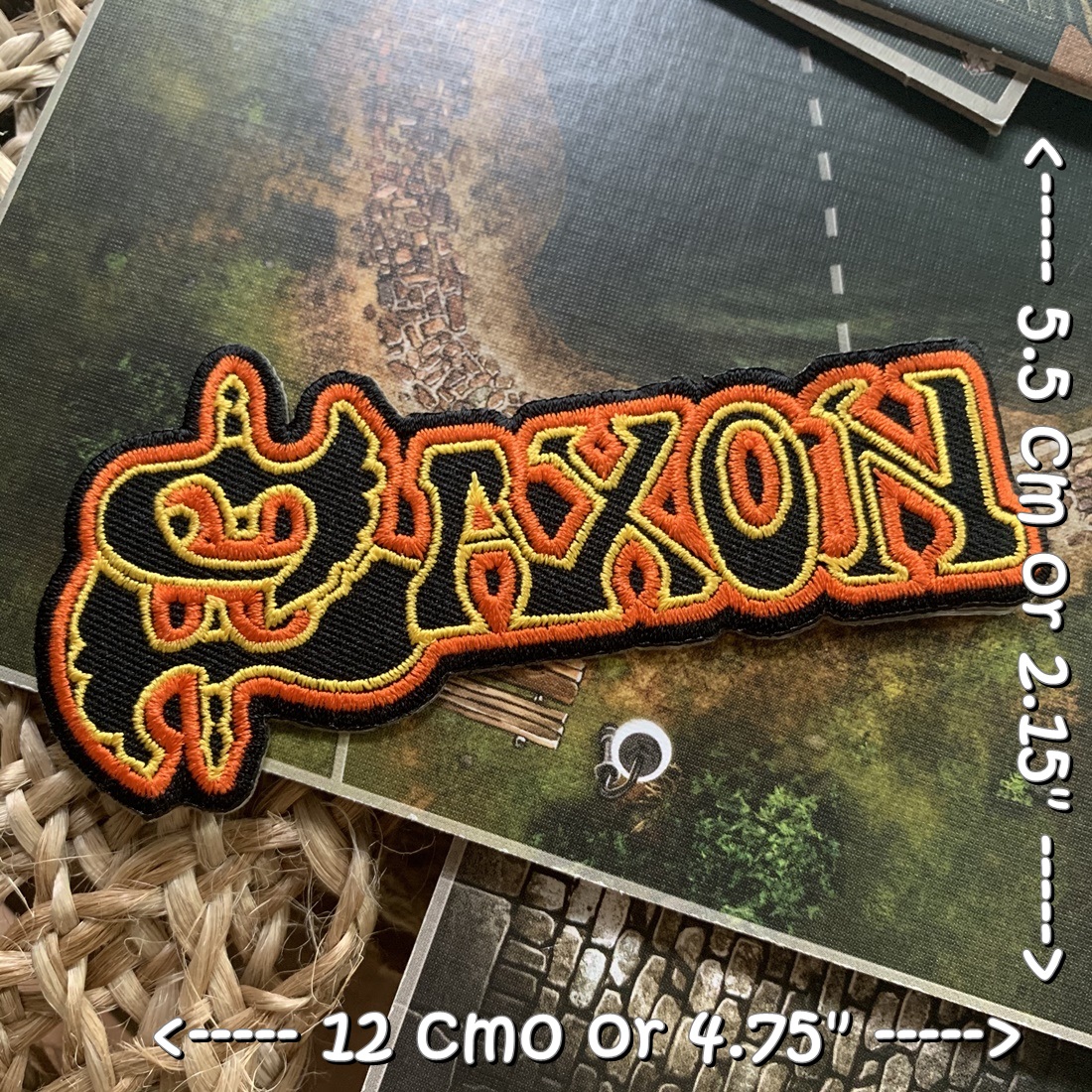 Saxon วงดนตรี ร็อค เฮฟวี่เมทัล พังค์ ตัวรีดแบบปัก อาร์มปัก ตัวรีดติดเสื้อ ตัวรีด ติดกระเป๋า ติดหมวก ติดแจ๊คเก็ต Rock Iron on Embroidered Patch