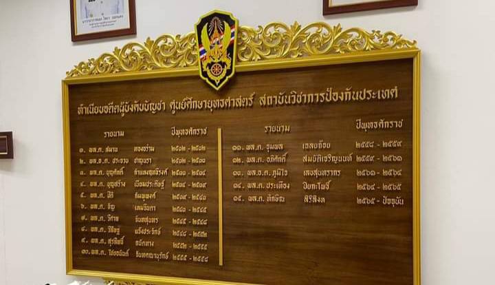 ป้ายทำเนียบรายนาม ขนาด 95x160ซม. พื้นหน้าไม้สัก ติดอักษรอะคริลิคตัวนูน