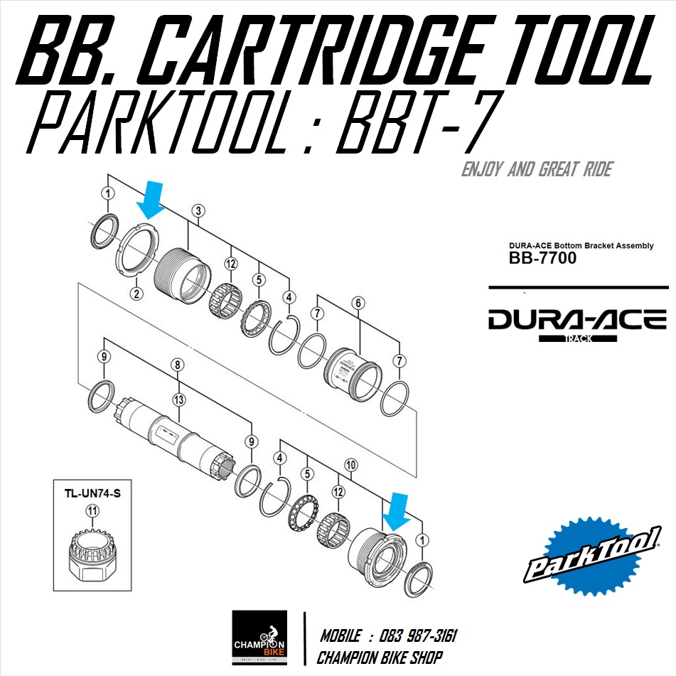 เครื่องมือถอด-ใส่กะโหลก 6 เขี้ยว PARKTOOL : BBT-7 BOTTOM BRACKET LOCKRING WRENCH BIKE TOOL