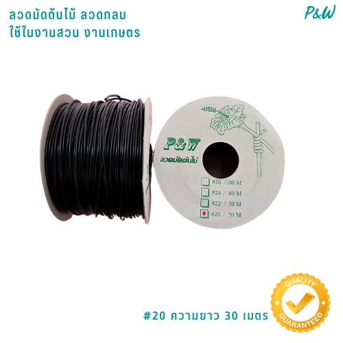 ลวดมัดต้นไม้ ลวดผูกต้นไม้ ลวดขึงสแลน ลวดเพาะชำ ลวดผูกป้าย ลวดบอนไซ ลวดคล้องป้าย ลวดมัดงานเกษตร ลวดลวดมัดสแลน หุ้มแบบกลม-บจก.พลาสติกแอนด์ไวร์โปรดัก WT20-04