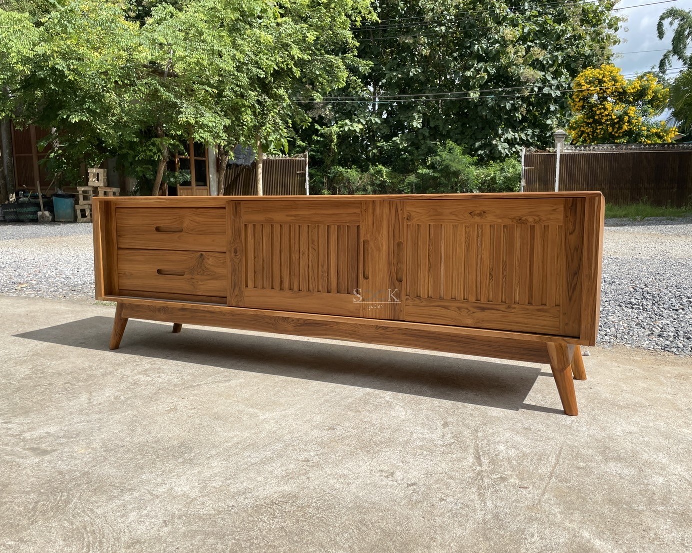 ไซด์บอร์ดบานสไลด์ 2 ลิ้นชัก