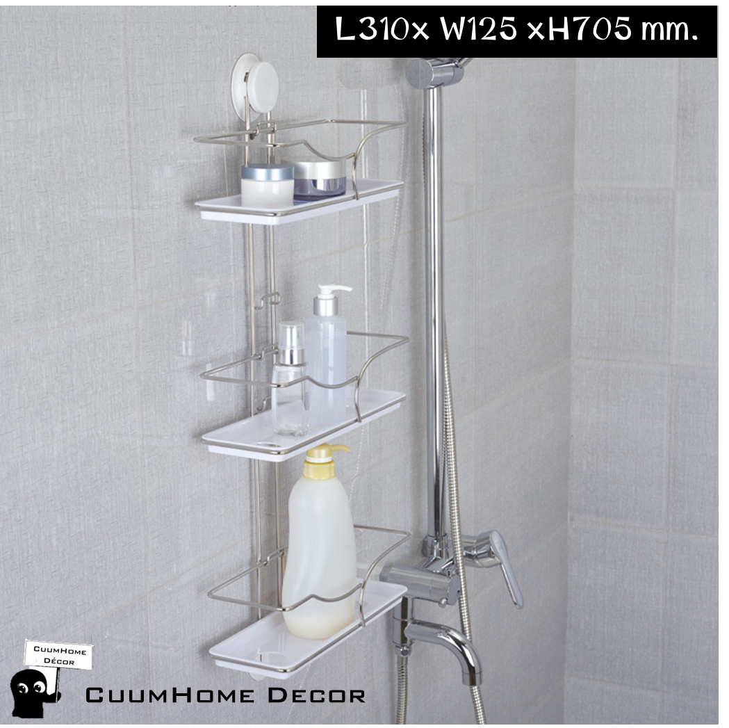 VR-17 ชั้นวางอุปกรณ์ 3 ชั้น สไตล์ธรรมชาติ ไม่ต้องเจาะผนัง