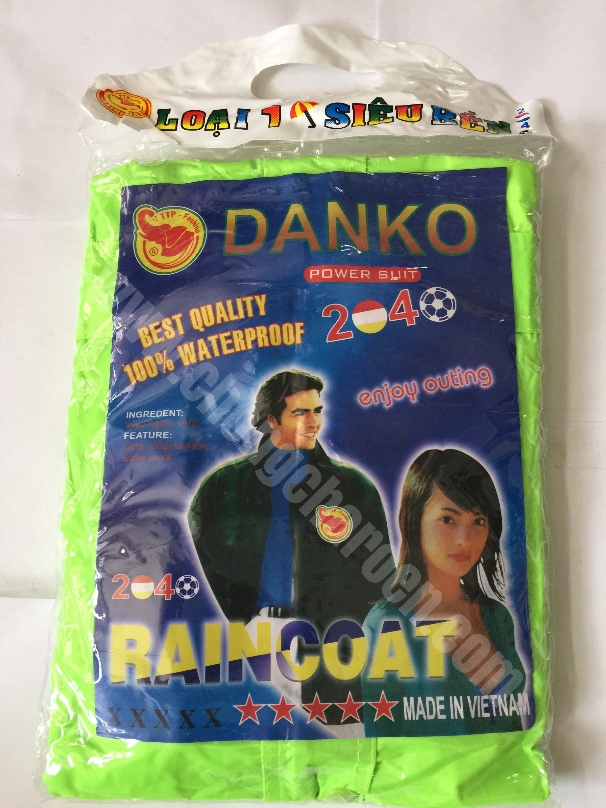 ชุดกันฝน เสื้อ และ กางเกง หนา มีหมวกในตัว สีต่างๆ ตราช้าง Danko