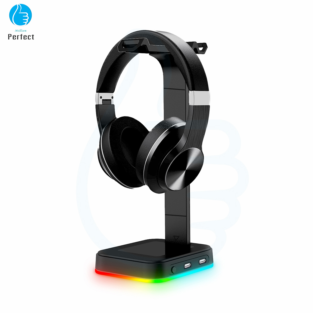 ขาตั้งหูฟัง ที่วางหูฟัง ที่วางหูฟังเปลี่ยนสีไฟได้ ขาตั้งหูฟังคอม ขาตั้งหูฟังเล่นเกมส์ ขาตั้งหูฟังแต่งโต๊ะคอม สามารถใช้งานได้กับหูฟังทุกประเภท Headset Stand รุ่น RGBD9
