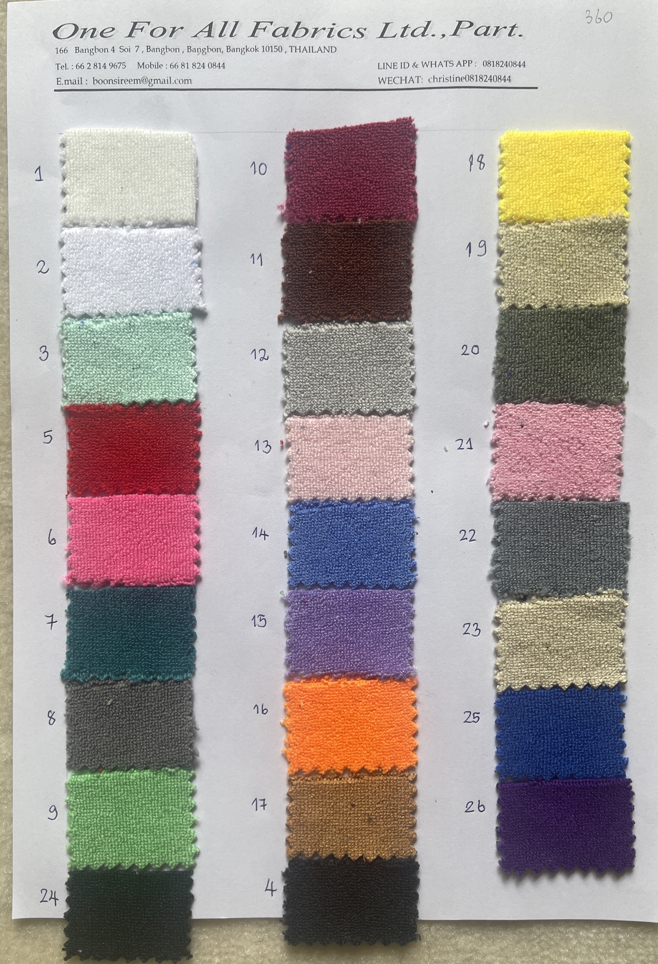 M210B ผ้าขนหนู Nano terry towel 90/10 polyester/cotton น้ำหนัก 360 gsm ผ้าทำเสื้อคลุม bathrobe ผ้าเช็ดผม เนื้อด้านน่มนวล ซับน้ำดี หน้าผ้า 63 inches"