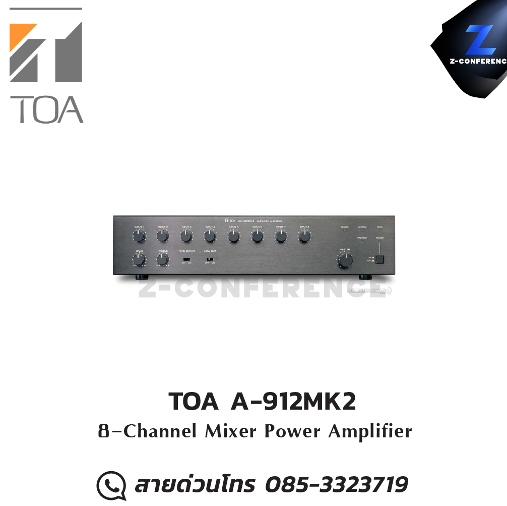 TOA A-912MK2 HH Mixer Power Amplifier มิกเซอร์ , mixer , มิกเครื่องเสียง , มิกเซอร์ดิจิตอล , มิ๊กดิจิตอล , แอมป์ , amplifier, power amp, power amplifier