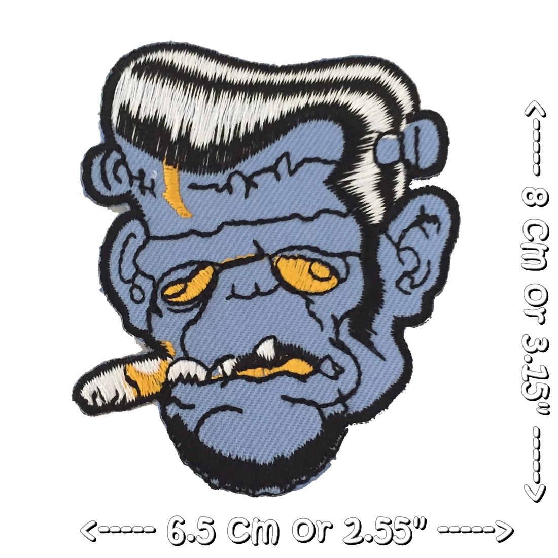 ซอมบี้ หน้าฟ้า ตัวรีดติดเสื้อ อาร์มรีด อาร์มปัก ตกแต่งเสื้อผ้า หมวก กระเป๋า แจ๊คเก็ตยีนส์ Dark Embroidered Iron on Patch