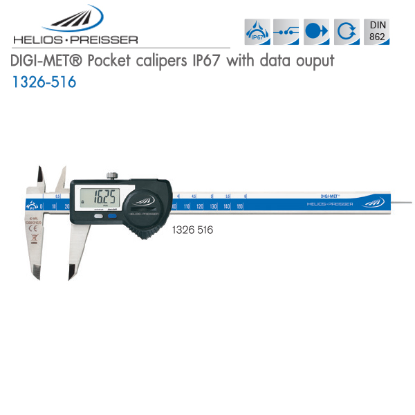 HELIOS-PREISSER,DIGI-MET Pocket calipers IP67 with data ouput,1326 516