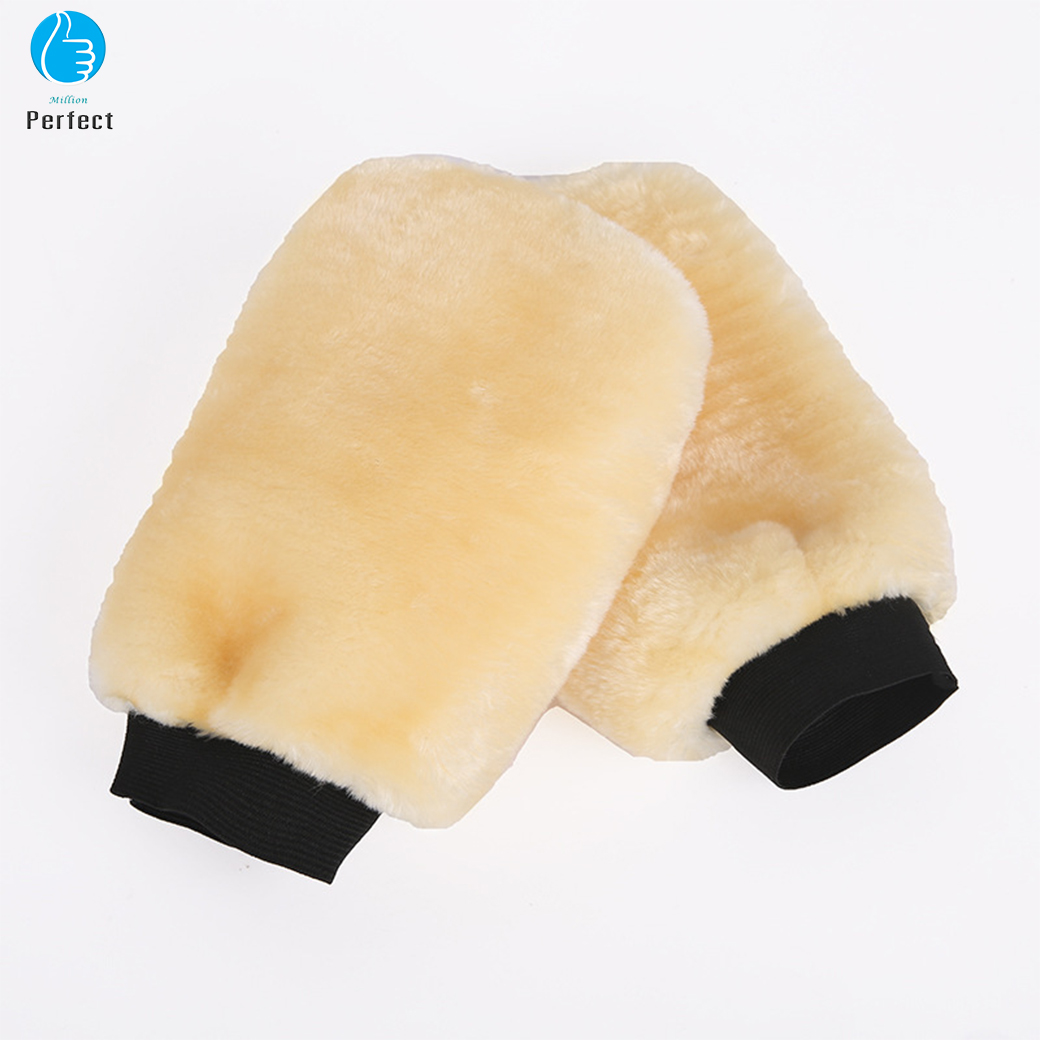 ถุงมือผ้าขนสัตว์เทียมคุณภาพสูง ถุงมือใช้ล้างรถ ขัดแว็กซ์ เช็ดเก็บฝุ่นภายในรถ รุ่น FW2