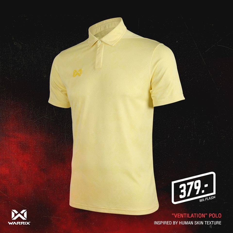 WARRIX เสื้อโปโลพิมพ์ลาย วาริกซ์ รุ่นใหม่ VENTILATION (WA 202PLACL01) วอริกซ์ แท้ 100% กรมท่า/แดง/เหลือง/เขียว/เทา/ฟ้า