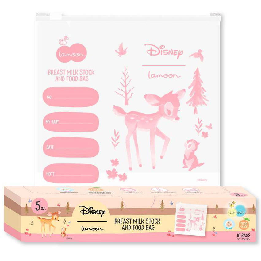 Lamoon Breast Milk Stock And Food Bag lamoon ละมุน ถุงจัดเก็บสต๊อกน้ำนม สำหรับขนาดถุงนม 5 ออนซ์ (กล่องละ 10 ใบ)