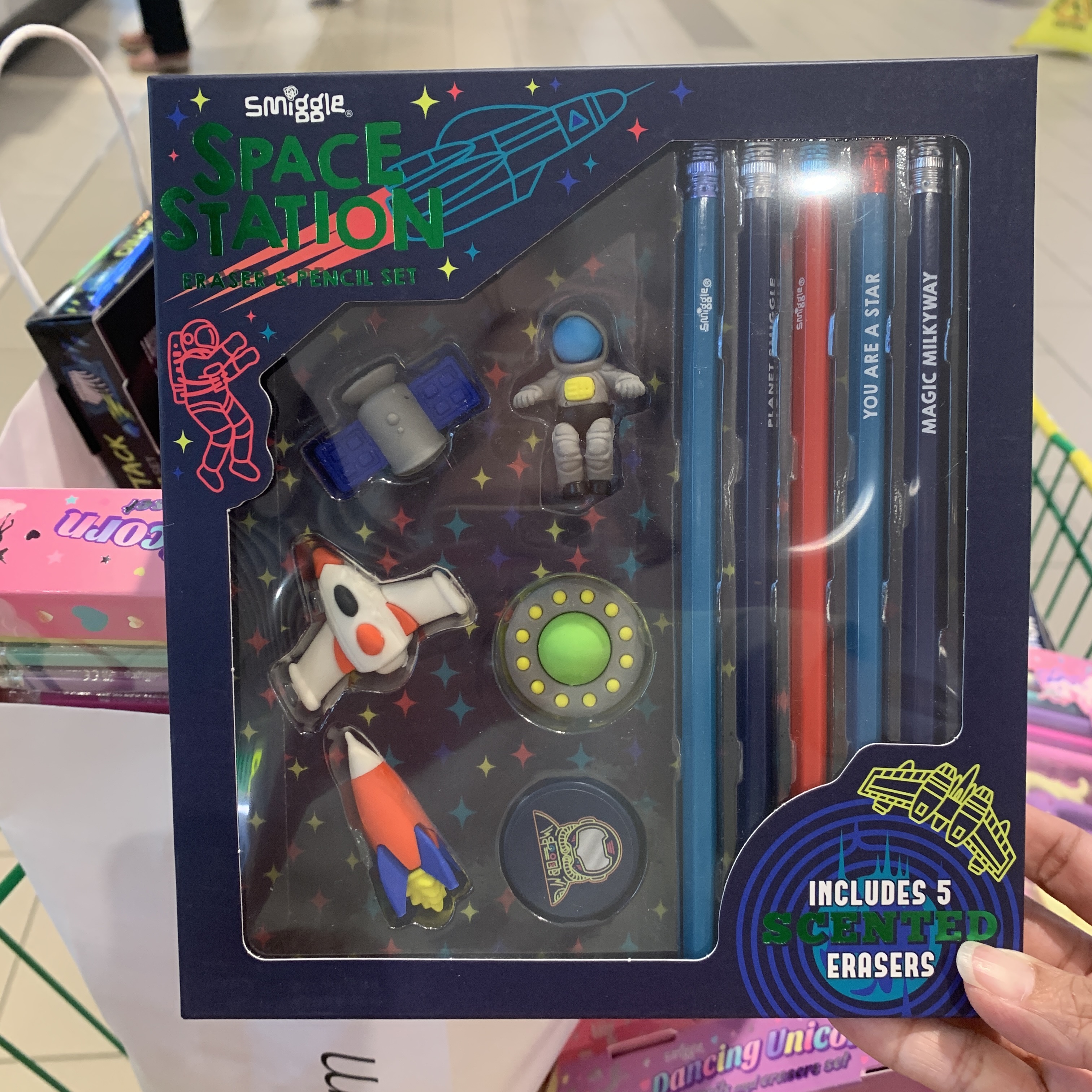 เซ็ตดินสอ ยางลบ Smiggle pencil and eraser set - อวกาศ