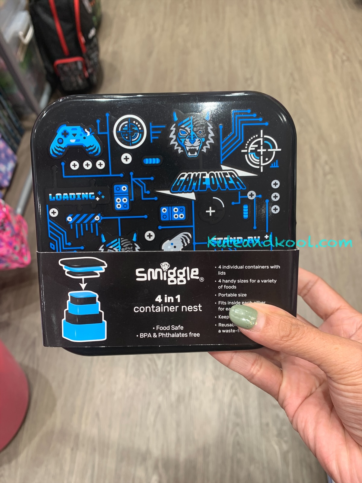 กล่อง 4 in 1 Smiggle nesting 4 in 1 - เสือ ดำ